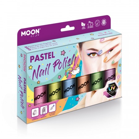 UV Neon Neglelakk i pastellfarger, 6 stk boxset