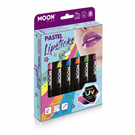UV Neon Pastell Leppestift, 6 stk boxset
